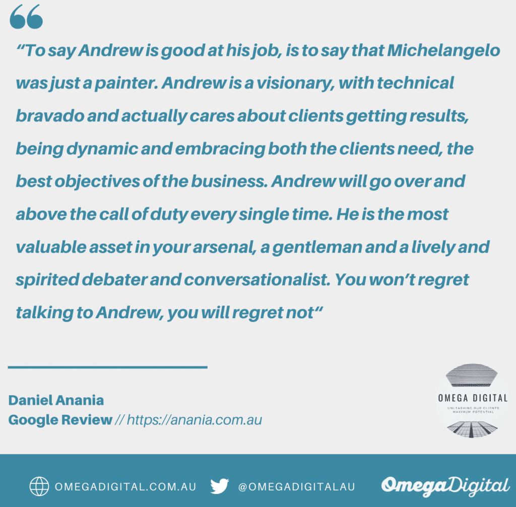 Daniel Anania Jewellery SEO testimonial